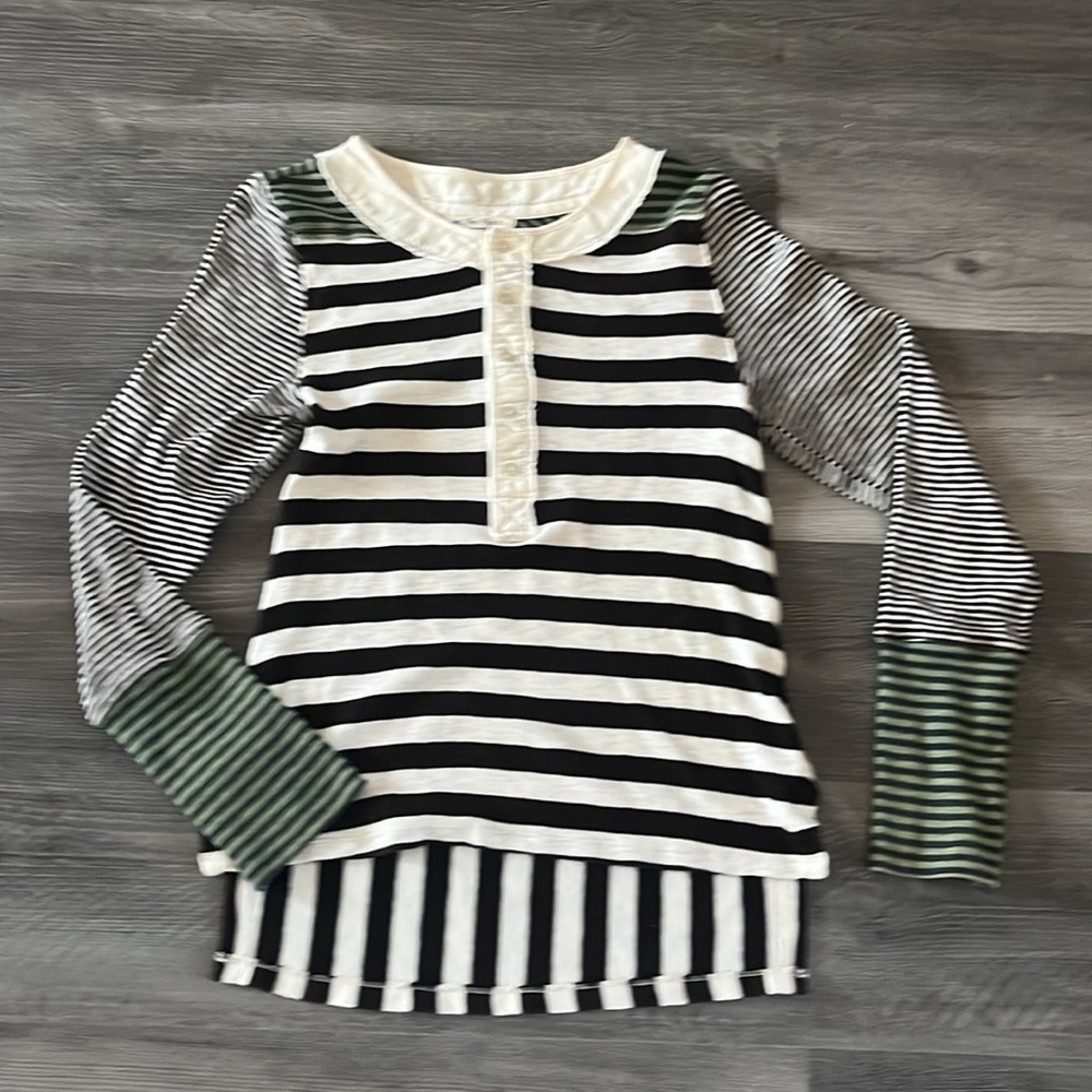 We the Free - Give Me Stripes Henley Long Sleeve Top - Size Small - Picture 3 of 16